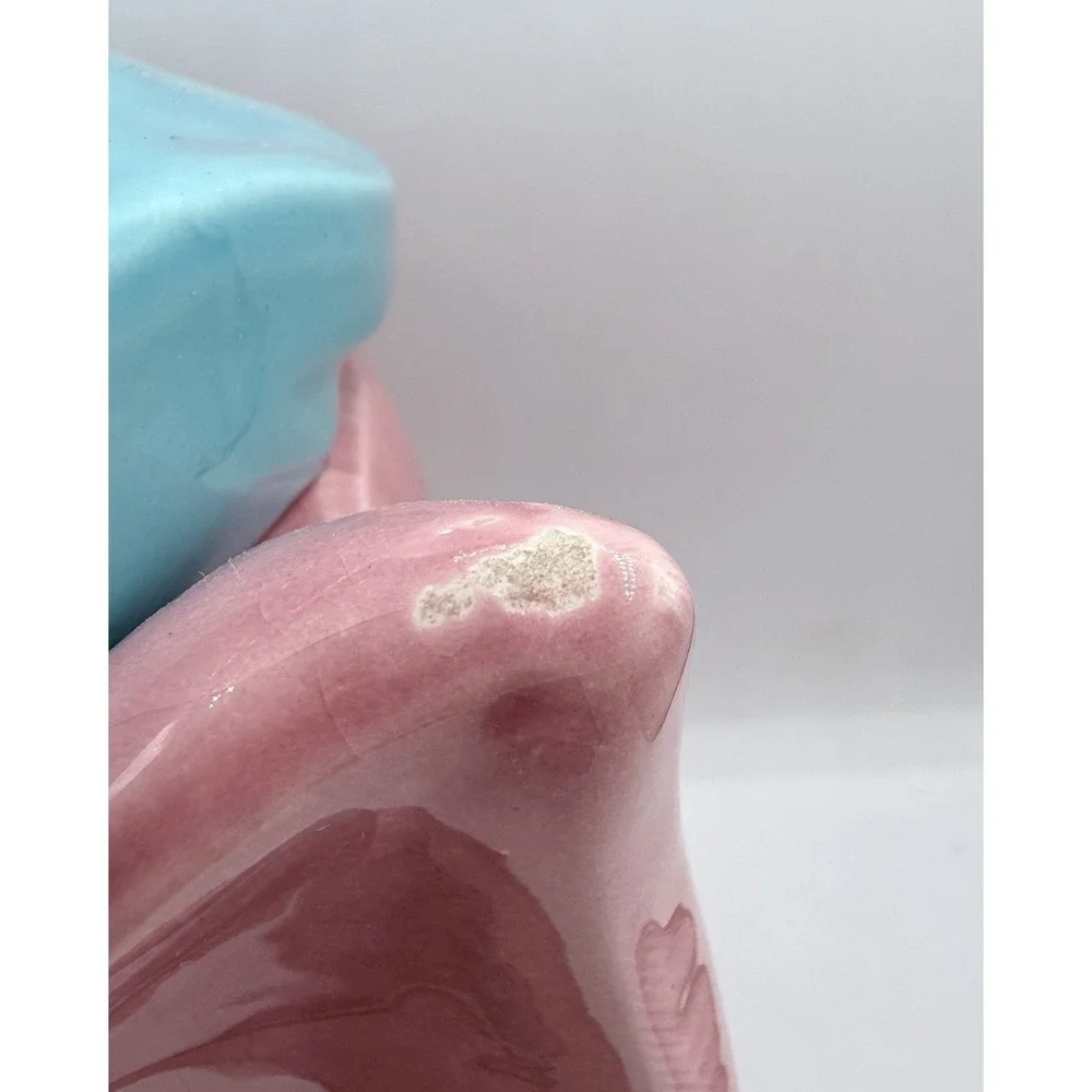 Vintage Pink Elephant Cookie‎ Jar Top Hat Ceramic Kitsch MCM 1950s Rare 12